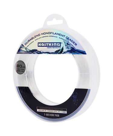 KastKing DuraBlend Monofilament Leader Line - Premium Saltwater Mono Leader Materials - Big Game Spool Size 120Yds/110M Clear 50 LB (Wound on Spool) 0.60mm