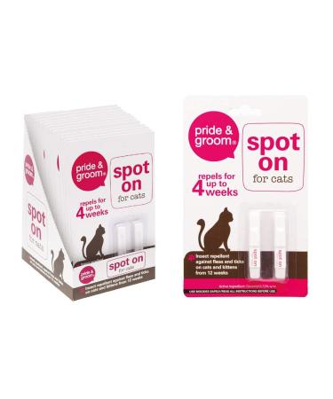 Pride & Groom Pack Of 2 Spot On For Cats Flea & Tick Treatment Repellent Active ingredient Geraniol 0.72% w/w - Buy Online on GoSupps.com