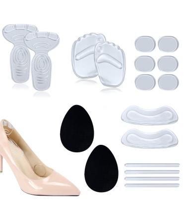 Rainmae inserts heel cushion set anti -slip jet inlays set 18 pieces high heel pads gel insole cushion cushions AntiSlip silicone heel pillow heel holder bale pad liner footpan