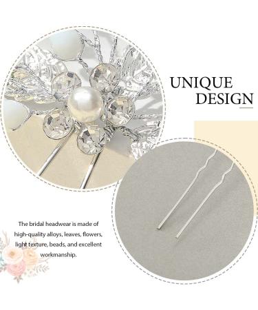 Edary Crystal Hairpins for Bride - Elegant Wedding Hair Accessories - Silver Hair Clips (Set of 2) - Buy Online on GoSupps.com