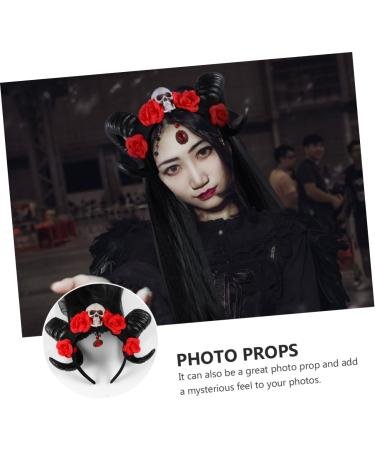 HAPINARY Halloween Headband Hair Bands for Womens Hair Horn Headbands for Women Horn Hair Band Horn Rose Hair Band Instrument for Pedicures for Family Comb Miss Charm Plastic Resin - Buy Online on GoSupps.com