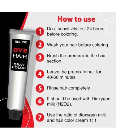 Silver hair dye natural silver gray hair dye cream cream with hair color silver hair dye silver gray hair dye cream for all hair types - Buy Online on GoSupps.com