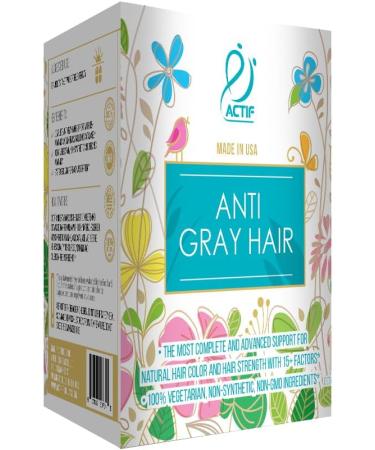 ACTIF Anti-Gray Hair Mega Support for Women with 15+ Advanced Hair Factors Catalase Biotin PABA Non-GMO Made in USA 90 Count - Buy Online on GoSupps.com