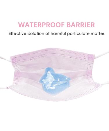 CB-Beautiful 100 Pcs Pink Disposable 3 Ply Earloop Face Masks for Adults - Buy Online on GoSupps.com
