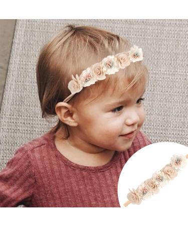 Shop SJBAUTYO 3pcs Baby Girls Nylon Headbands - Cute Flower Elastic Hair Bows - Perfect Hair Accessories for Newborns & Toddlers - Buy Online on GoSupps.com