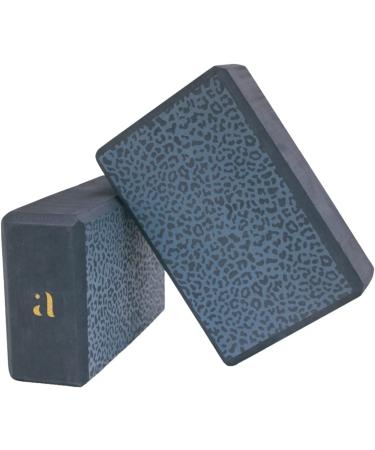 Yoga Blocks 2 Pack - High Density Lightweight EVA Foam Yoga Bricks - Home and Travel Yoga Block Set - Yogi Accessories and Props Leopard