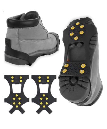 GeDiz anti-slip shoe spikes size 39-44 replacement spikes shoe claws snow for every shoe anti-slip in winter safety tested