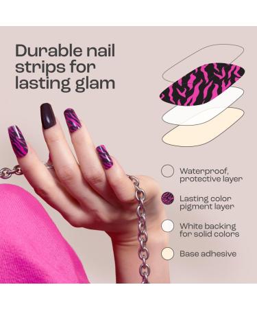 Gya Labs Nail Stickers - Animal Print Gel Nail Strips for Women - Long Lasting Nail Art Kit (20 Pcs) - Buy Online on GoSupps.com