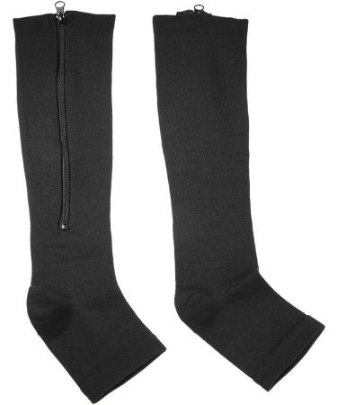 Medical Knee-High Compression Stockings for Men & Women 20-30 mmHg for Varicose Veins & Edema Open Toe Design Black - Buy Online on GoSupps.com