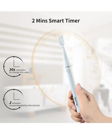 Bauri Electric Toothbrush - Rechargeable Sonic Toothbrush with 3 Brush Heads Slim Design IPX7 Waterproof 3 Modes - Ideal for Smart Oral Care - Buy Online on GoSupps.com