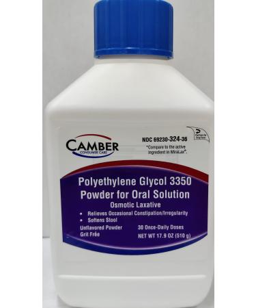 Polyethyelene Glycol 3350 510gm(17.9 Oz) Powder (Compare to Miralax)