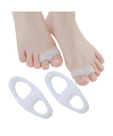 Krujecnt toe spreader silicone foot separator for toes - reusable orthetic toe spreader portable toe smooths for correct toes hammer toe relief prevention of friction whites