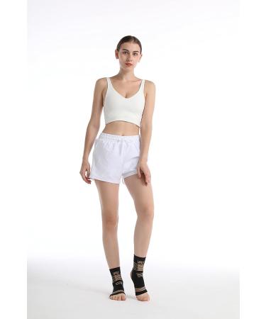 Ankle Brace Compression Sleeve Pair for Plantar Fasciitis & Achilles Tendon - Large Black - Buy Online on GoSupps.com