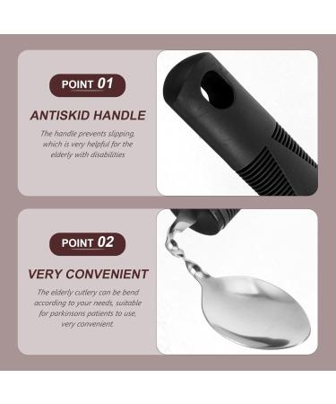 Elderly Tableware Handicapped Fork Spoon Angled Grip Spoon Disability People Elderly Aid Utensils Scoop Cutlery Feed Stainless - Buy Online on GoSupps.com