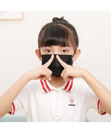 DIOLV Kids Disposable Face Masks - 50 Pcs Black Child Protective Cover Mask - Buy Online on GoSupps.com