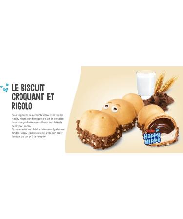  Kinder KINDER Happy Hippo 5 Cocoa Biscuits of 20.7g each totaling 104g - Pack of 3. - Buy Online on GoSupps.com