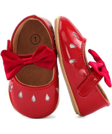LACOFIA Baby Girls Anti-Slip Mary Jane Princess Party Shoes - Red (3-6 Months) - Buy Online on GoSupps.com