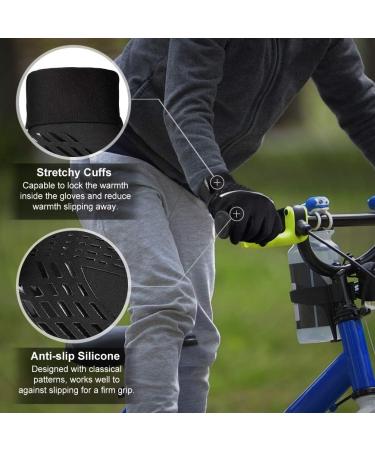 Buy Oopor Kids Winter Gloves - Warm Thermo Fleece Cycling & Running Gloves for Girls (Ages 4-12) - Anti-Slip Windproof Touch Screen - Black - Buy Online on GoSupps.com