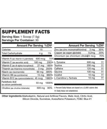 Morning Buzz Energy Drink Powder - Blue Raspberry, 8oz (30 Servings) | Sports Nutrition Energy Drink Mix - Buy Online on GoSupps.com
