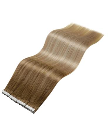 Shop Laavoo 50cm Balayage Real Hair Tape-In Extensions - Ombre Blond & Light Brown | 20PCS 50g #8/16/60 - Buy Online on GoSupps.com