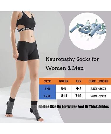 VQRZG Neuropathy Socks 4 Pairs for Women and Men - Soothe Relief Compression Ankle Brace for Plantar Fasciitis Sleeve (L/XL) - Buy Online on GoSupps.com