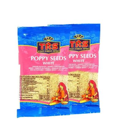 TRS Poppy Seeds White | 100G |Cooking Baking Pastry Herbs and Spices | Vegan | Gluten Friendly | Non-GMO | Indian Origin (Pack of 2)