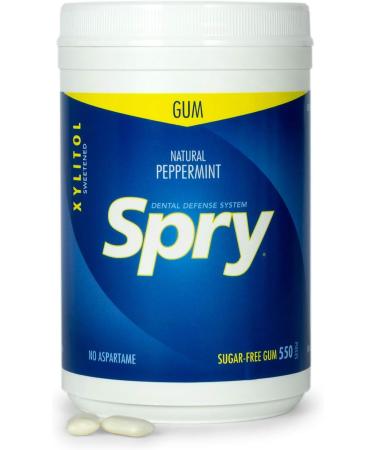Spry Fresh Natural Xylitol Chewing Gum Dental Defense System Aspartame-Free Sugar Free Gum (Peppermint 550 Count - Pack of 1) - Buy Online on GoSupps.com