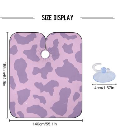 Waterproof Barber Cape - Purple Cow Spot & Cheetah Hair Cutting Bib for Men & Women | Unisex Hairdresser Capes - Buy Online on GoSupps.com