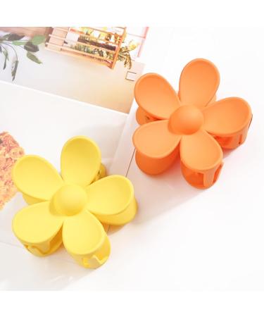 JOYOYO 4 Pcs Medium Flower Hair Claw Clips for Women & Girls - Lightweight 3 Inch Bright Colors Floral Clips for Thick & Thin Hair - Buy Online on GoSupps.com