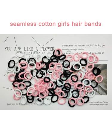 Soft Cotton Hair Ties for Baby Girls - 150PCS Black White Pink Hair Bands - Buy Online on GoSupps.com