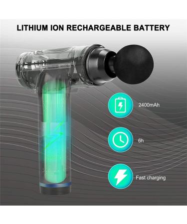 Silent Deep Tissue Percussion Muscle Massage Gun for Athletes - 30 Speeds, LCD Touch Screen, 10 Heads - Handheld Massager (Gray) - Buy Online on GoSupps.com