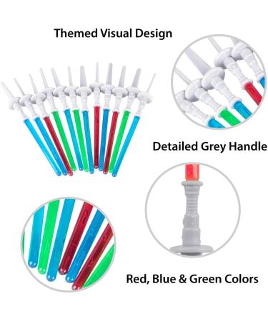 Star Wars Light Sabre Cupcake Toppers Set - 12 Pack, 4 inches Tall - Ideal for Children's Birthday Parties, Fan Shows, and Movie Nights - Buy Online on GoSupps.com