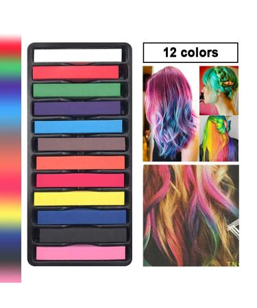 Intvn Temporary Hair Color Set for Kids & Teens - 12 Washable Non-Toxic Hair Chalks | Vibrant Hair Coloring for Fun Styles - Buy Online on GoSupps.com