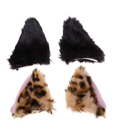 Beavorty 2 Pairs fox ear hair clip animals hairpin hair accessories cat ear barrettes clip on cat ears women hair clip kids hair clips alligator hair clips child Ear clip cosplay flannel