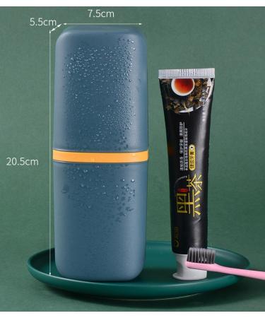 Katmerio Travel Toothbrush Set - 3-Piece Portable Toothbrush Holder & Cleaning Cup for Camping Hiking Business Trips & Home - Buy Online on GoSupps.com
