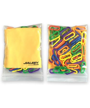 JIALEEY 100 Piece Plastic C-Clips Hooks Chain Links Rainbow C-Links for Children's Learning Toys and Pet Bird Cage - Fun and Durable! - Buy Online on GoSupps.com