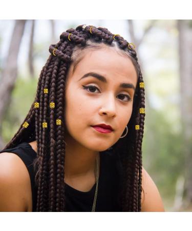 JOISHOP 245pcs Hair Jewellery for Braids Gold Braid Beads Gold Hair Cuffs Charms Rings for Girl Women Men Hair Braids Decoration Party Music Festival - Buy Online on GoSupps.com