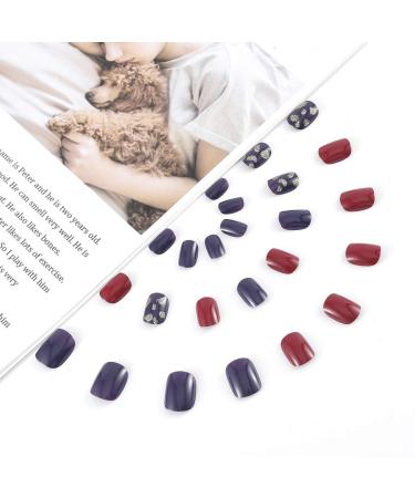 Sethexy Square Wrong Nails - Sparkle Red & Blue Acrylic Press-On Nail Art - 24 Complete Cover Tips for Women & Girls - Shop Internationally! - Buy Online on GoSupps.com