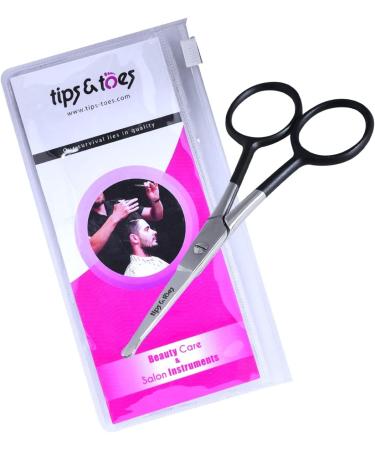 Nose Hair Scissors with Rounded Tip - Perfect for Trimming Facial, Ear, and Eyebrow Hair | Black - Buy Online on GoSupps.com
