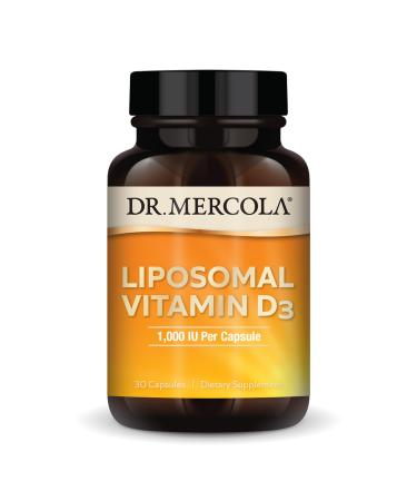 Dr. Mercola Liposomal Vitamin D3 - Supports Heart Bone & Immune Health - 1 000 IU Per Serving - Non-GMO Soy Free & Gluten Free - 30 Capsules (30 Servings)