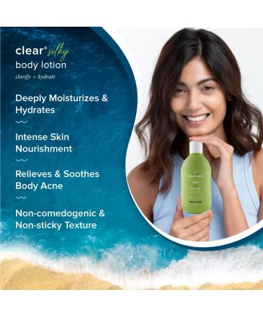 Clear+ Silky Body Lotion for Oily Skin | Green Tea & Salicylic Acid | 24-Hour Moisturization | Relieves Body Acne & Itching | 10.14 Fl Oz - Shop Internationally - Buy Online on GoSupps.com
