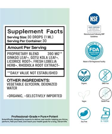 Kids & Teen Attention Liquid Herbal Supplement Extreme Focus Formula with Ginkgo Gotu Kola Licorice & Rhodiola -Natural Brain Support & Concentration* - Buy Online on GoSupps.com