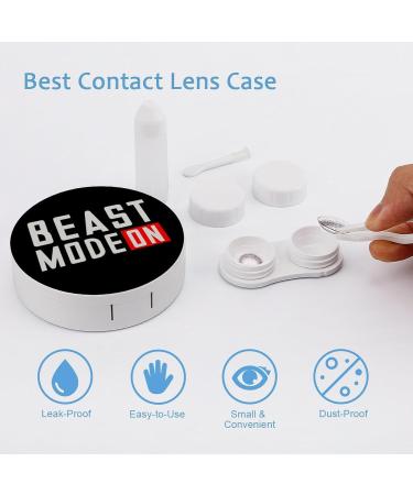 Beast Mode On Cute Contact Lens Case | Portable Round Storage Box Kit with Mirror for Travel & Daily Use - Buy Online on GoSupps.com