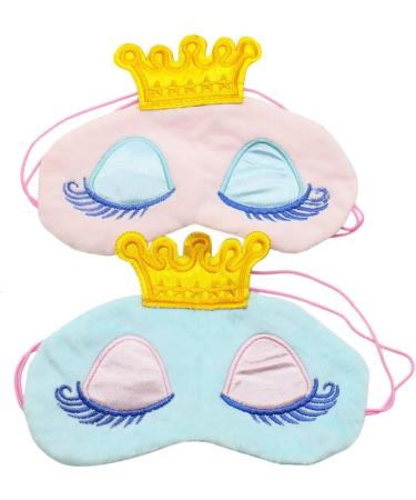 Princess Crown Sleeping Eye-Shade for Girls - Pink and Light Blue Kid's Sleeping Mask - Buy Online on GoSupps.com