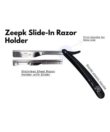 Barber Razor Holder with 10 Disposable Blades - Straight Shaving Knife Set (2 pcs) - Buy Online on GoSupps.com