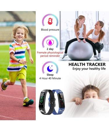 DWFIT Children's Fitness Tracker - IP68 Waterproof Activity Tracker for Boys & Girls Heart Rate Monitor Sleep Tracker 11 Sports Modes - Buy Online on GoSupps.com