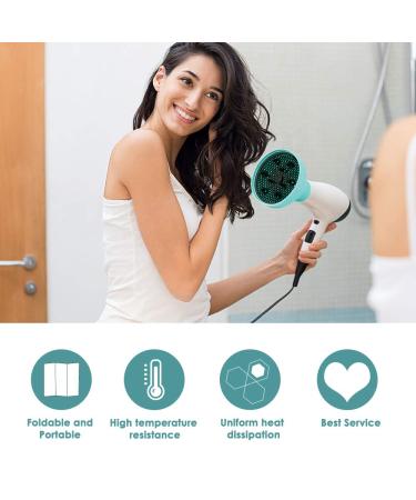 Collapsible Silicone Hair Dryer Diffuser Attachment - Lightweight Portable with Travel Bag in Blue - Buy Online on GoSupps.com