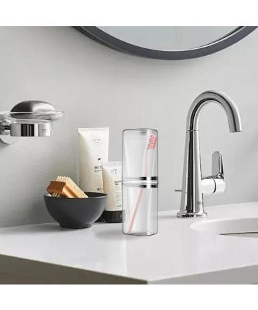 Travel Toothbrush Holder Case - Portable Organizer for On-the-Go Outdoor and Camping - Transparent Gray - Buy Online on GoSupps.com