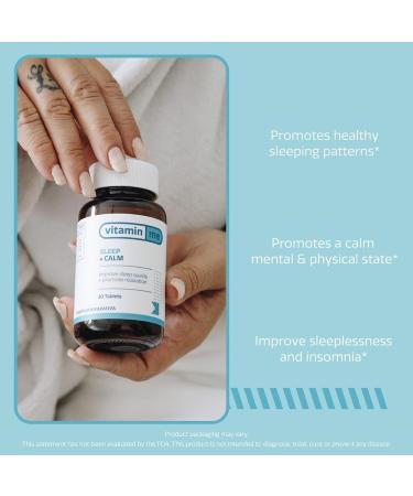 VitaminMe - Sleep + Calm | Valerian Root | L-Theanine | Passionflower | Helps promote better sleep | Calming effect that promotes relaxation | All-natural supplement | Plant based | 30 Tablets - Buy Online on GoSupps.com