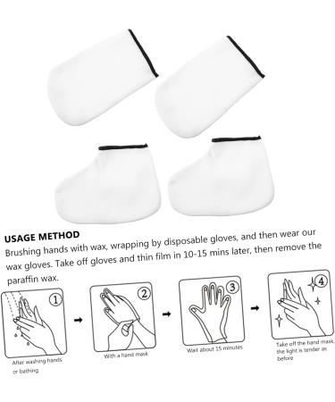Healeved 4 Pairs Hand and Foot Mask Paraffin Wax Foot Bags Wax Treatment Tools Supply Wax Liner for Hands Paraffin Wax Gloves Paraffin Wax Mitt Foot Spa Polyester Hyperthermia Remover White - Buy Online on GoSupps.com